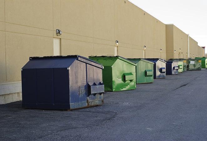 dumpsters lined up waiting to be filled with construction waste in Fox Island